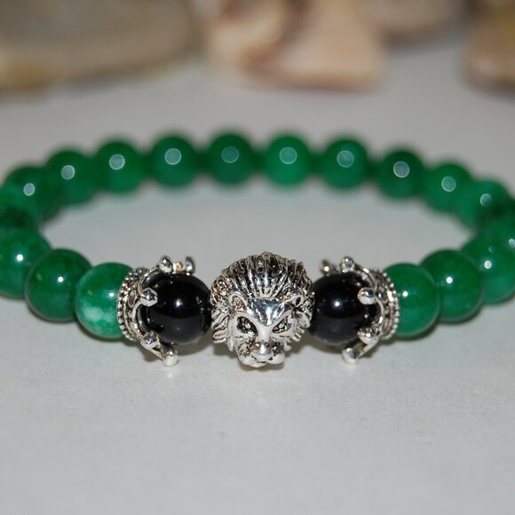 Lion Bracelet,Jade Bracelet,Silver Lion Jade Bracelet - Picture 2 of 2